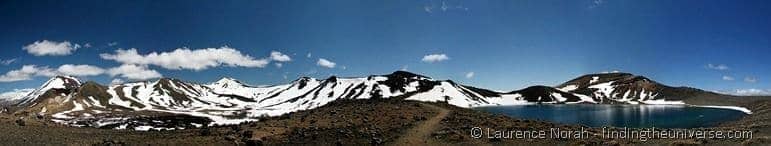 Blue Lake, Mount Ngauruhoe and Mount Tongariro Panoramic