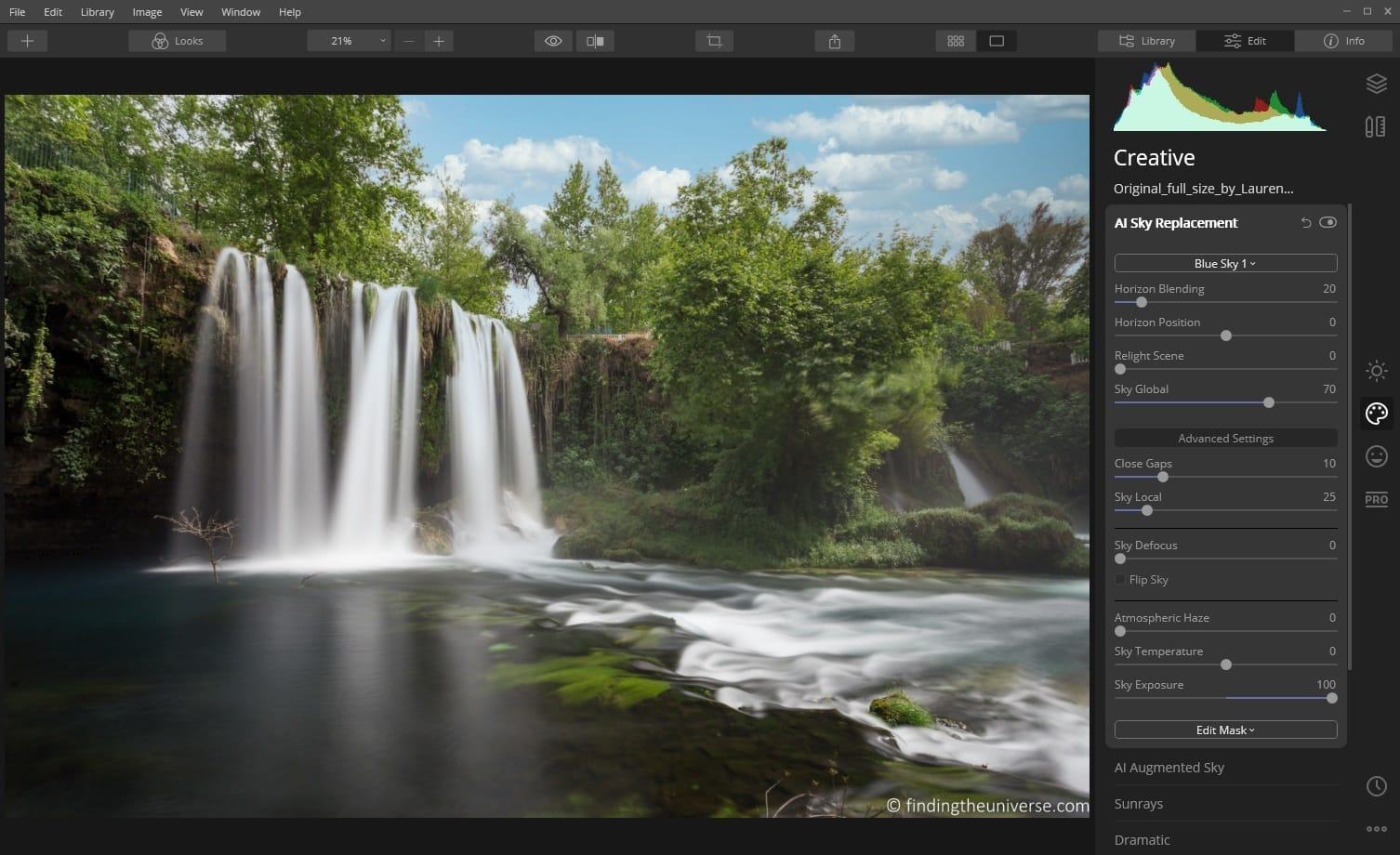 Sky replacement tutorial Step 5f